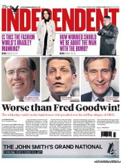 The Independent Newspaper Front Page (UK) for 5 April 2013
