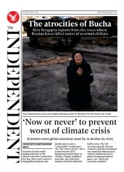 The Independent (UK) Newspaper Front Page for 5 April 2022