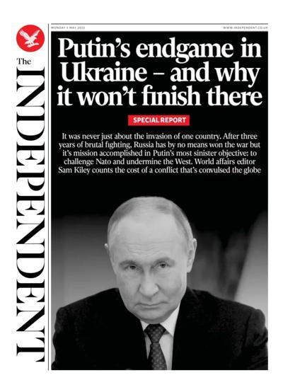 The Independent Newspaper Front Page (UK) for 5 May 2025