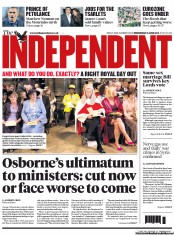 The Independent (UK) Newspaper Front Page for 5 June 2013