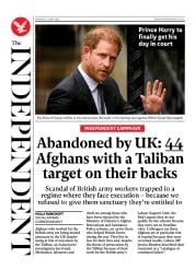 The Independent front page for 5 June 2023
