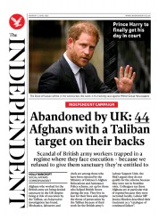 The Independent (UK) Newspaper Front Page for 5 June 2023