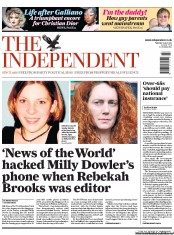 The Independent (UK) Newspaper Front Page for 5 July 2011