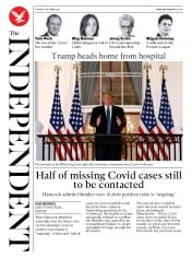 The Independent (UK) Newspaper Front Page for 6 October 2020