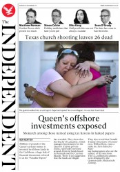 The Independent (UK) Newspaper Front Page for 6 November 2017