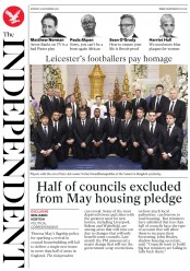 The Independent (UK) Newspaper Front Page for 6 November 2018