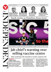 The Independent (UK) Newspaper Front Page for 6 December 2021
