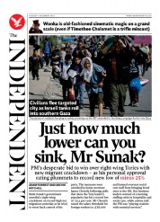 The Independent front page for 6 December 2023