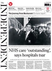 The Independent (UK) Newspaper Front Page for 6 January 2014