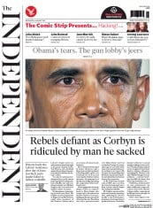 The Independent (UK) Newspaper Front Page for 6 January 2016