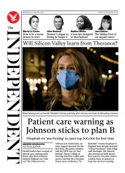 The Independent (UK) Newspaper Front Page for 6 January 2022