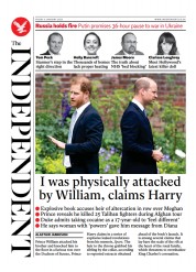 The Independent (UK) Newspaper Front Page for 6 January 2023