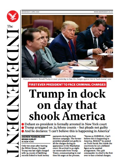 The Independent Newspaper Front Page (UK) for 6 April 2023