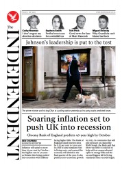 The Independent (UK) Newspaper Front Page for 6 May 2022