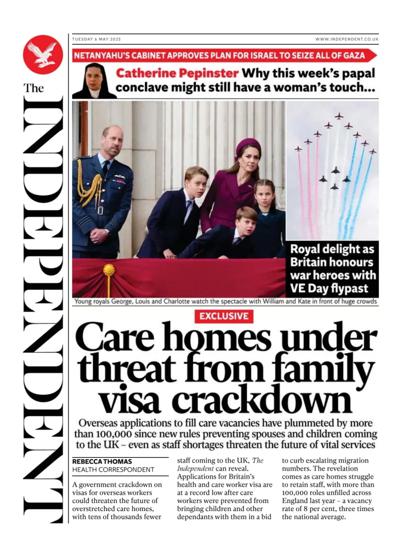 The Independent Newspaper Front Page (UK) for 6 May 2025