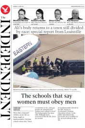 The Independent (UK) Newspaper Front Page for 6 June 2016
