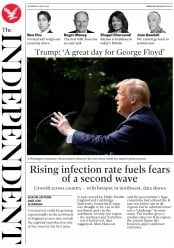 The Independent (UK) Newspaper Front Page for 6 June 2020