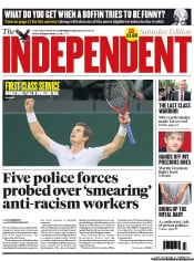 The Independent (UK) Newspaper Front Page for 6 July 2013