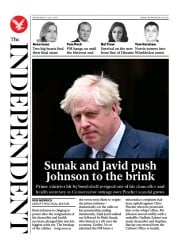 The Independent (UK) Newspaper Front Page for 6 July 2022