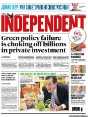 The Independent (UK) Newspaper Front Page for 6 August 2013