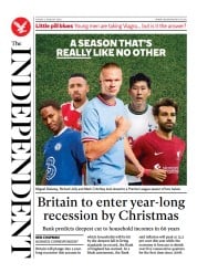 The Independent front page for 6 August 2022