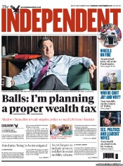 The Independent (UK) Newspaper Front Page for 6 September 2012