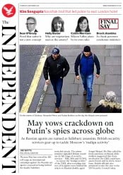 The Independent (UK) Newspaper Front Page for 6 September 2018