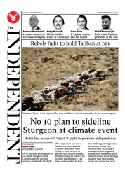 The Independent (UK) Newspaper Front Page for 6 September 2021