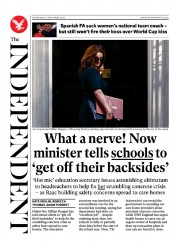 The Independent (UK) Newspaper Front Page for 6 September 2023