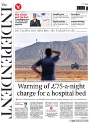 The Independent Newspaper Front Page (UK) for 7 October 2014