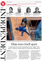The Independent (UK) Newspaper Front Page for 7 October 2016