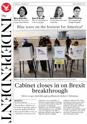 The Independent (UK) Newspaper Front Page for 7 November 2018