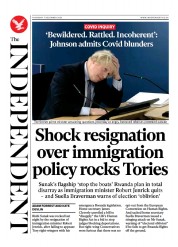 The Independent front page for 7 December 2023