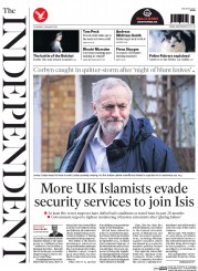 The Independent (UK) Newspaper Front Page for 7 January 2016
