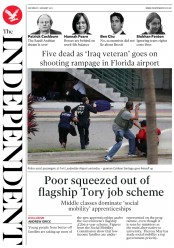 The Independent (UK) Newspaper Front Page for 7 January 2017