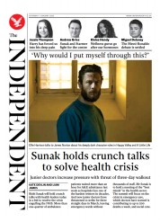 The Independent (UK) Newspaper Front Page for 7 January 2023