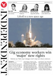 The Independent (UK) Newspaper Front Page for 7 February 2018