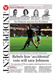 The Independent (UK) Newspaper Front Page for 7 February 2022