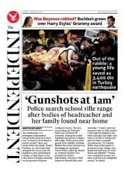 The Independent (UK) Newspaper Front Page for 7 February 2023
