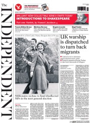 The Independent (UK) Newspaper Front Page for 7 March 2016