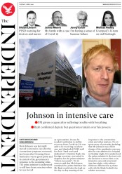 The Independent (UK) Newspaper Front Page for 7 April 2020