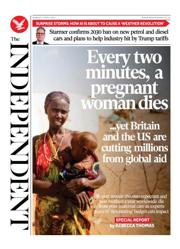 The Independent front page for 7 April 2025
