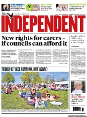 The Independent Newspaper Front Page (UK) for 7 May 2013