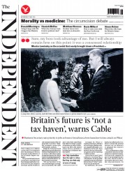 The Independent (UK) Newspaper Front Page for 7 May 2014