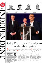 The Independent (UK) Newspaper Front Page for 7 May 2016