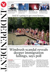 The Independent (UK) Newspaper Front Page for 7 May 2018