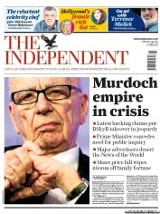 The Independent (UK) Newspaper Front Page for 7 July 2011