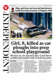 The Independent (UK) Newspaper Front Page for 7 July 2023