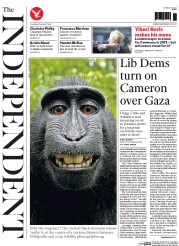 The Independent (UK) Newspaper Front Page for 7 August 2014