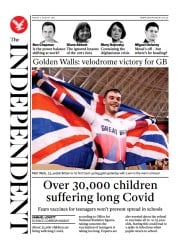 The Independent (UK) Newspaper Front Page for 7 August 2021